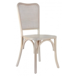 Wood Emma Chair with rattan back